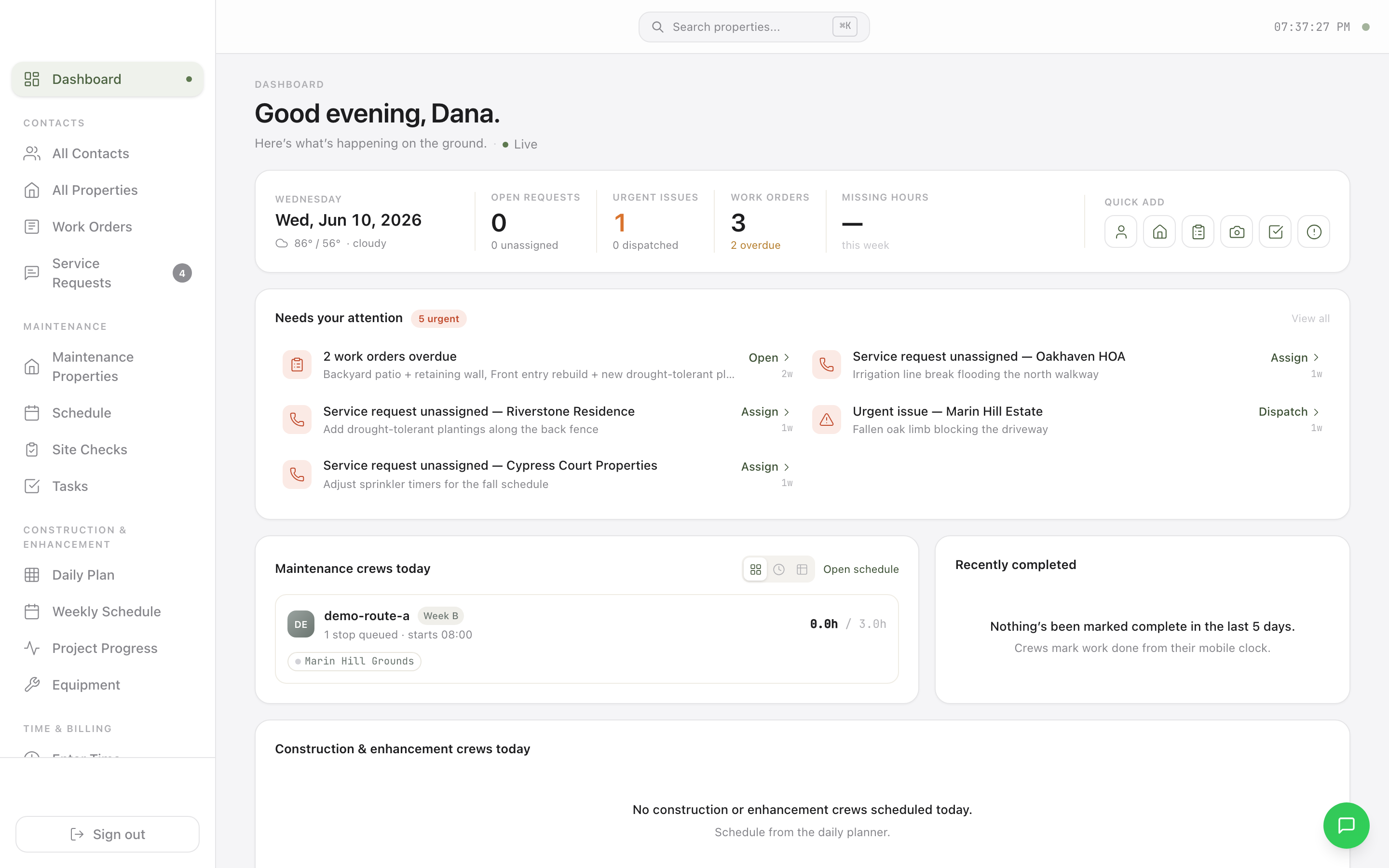 The Daily operations dashboard